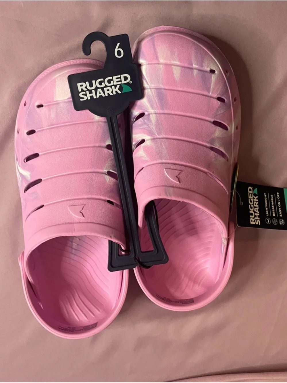 Rugged Shark Pink Slip-On Clogs new size 6